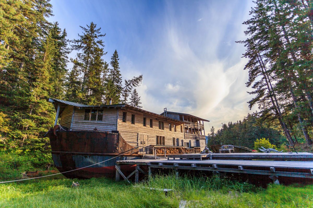 Old boat converted into lodging