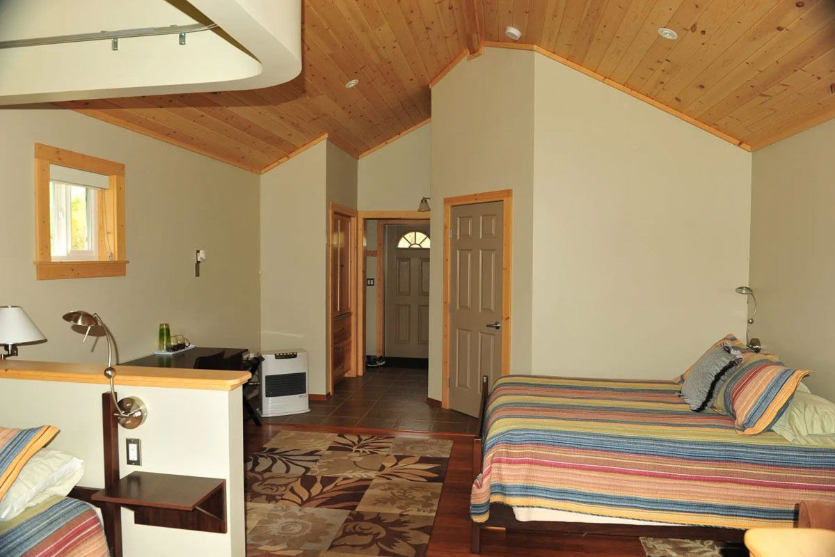 Inside cabin of Kodiak Brown Bear Center