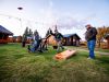 Playing yard games at NoSeeUm Lodge