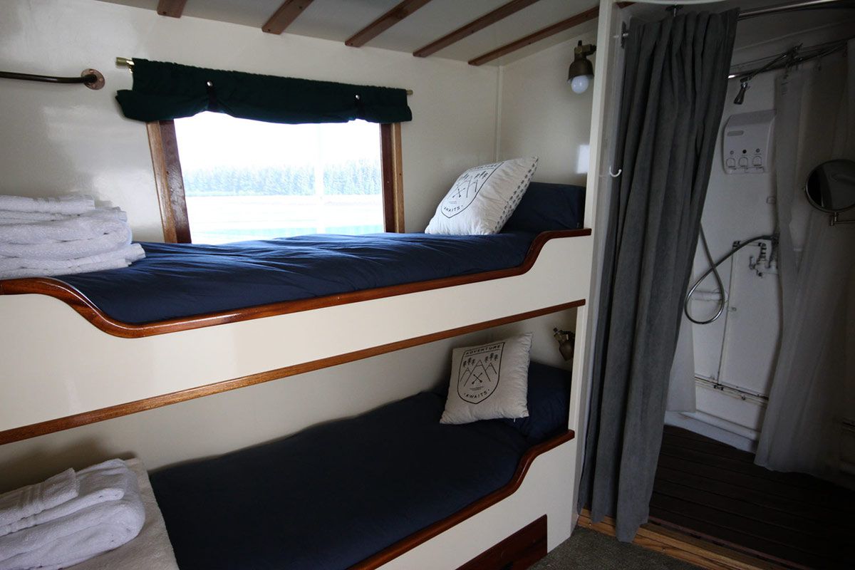 Bunk room aboard small Alaska cruise