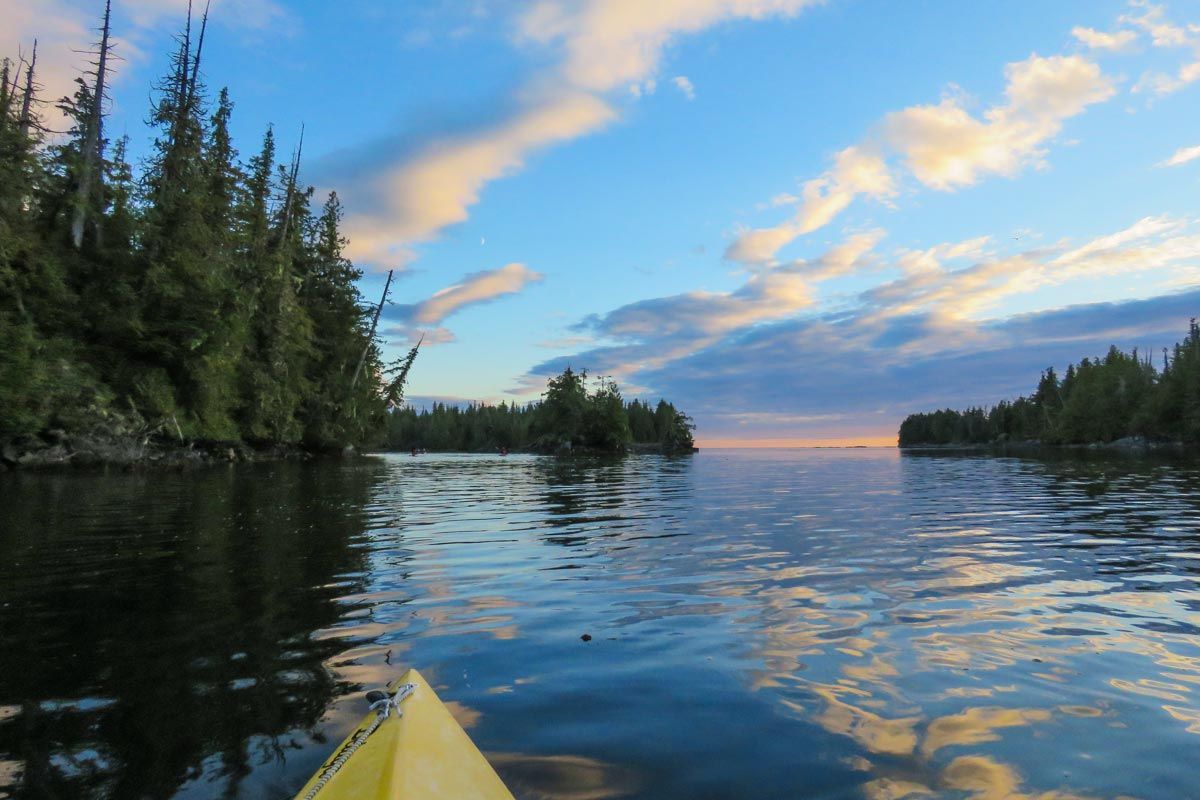 Alaska sunset seen from a sea kayak