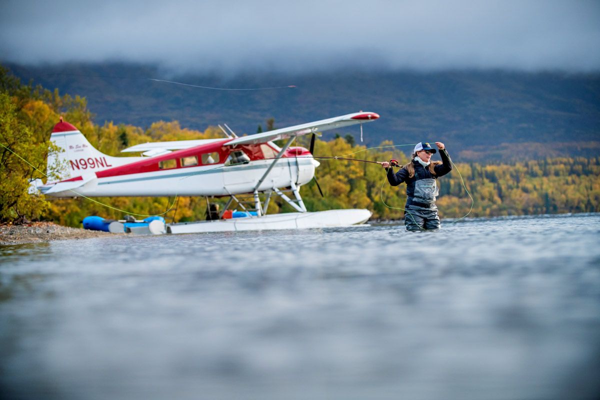 Angler casting by DeHavilland Beaver on floats