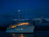 Alaska small cruise ship at night