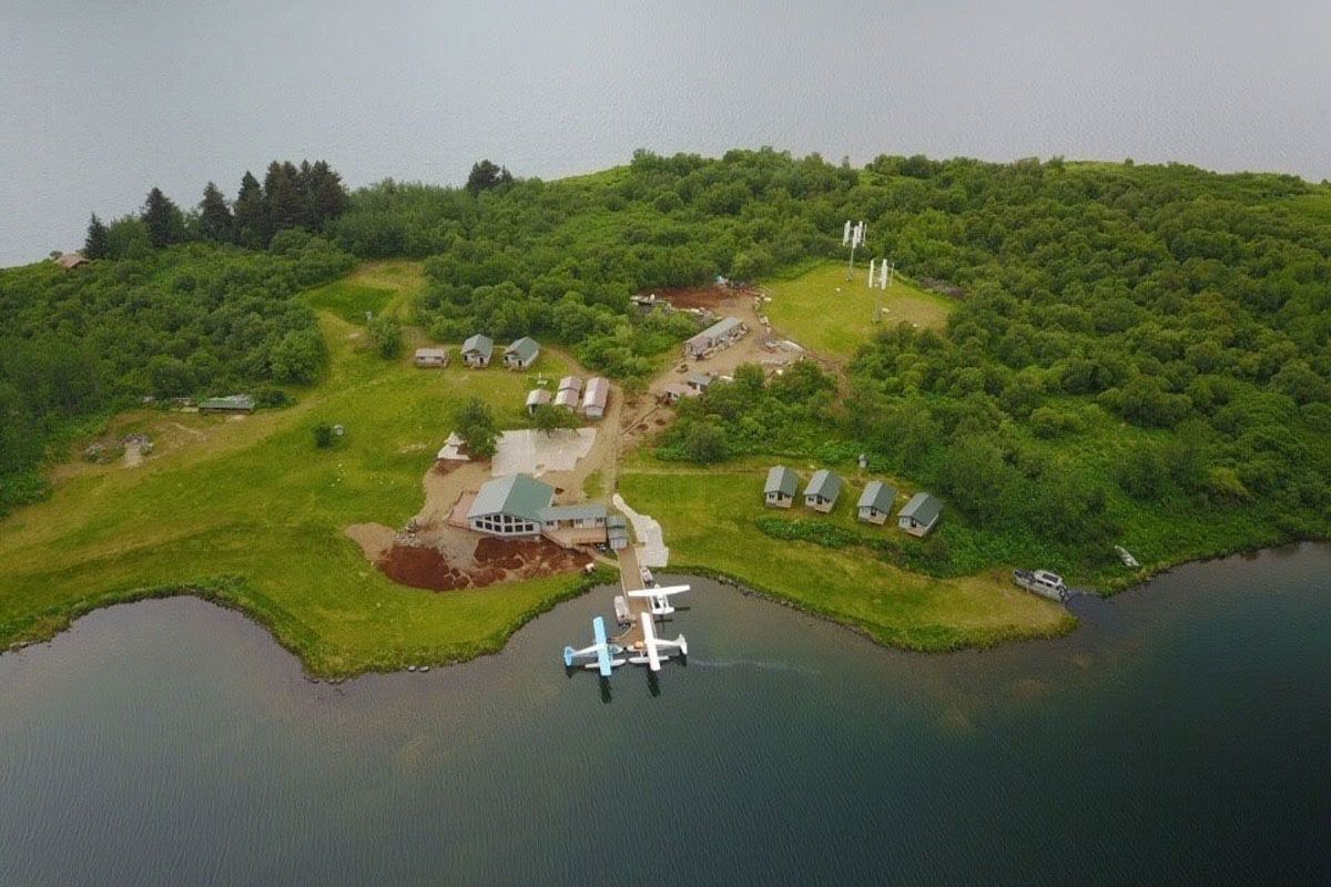 Aerial of Kodiak Brown Bear Center and Lodge